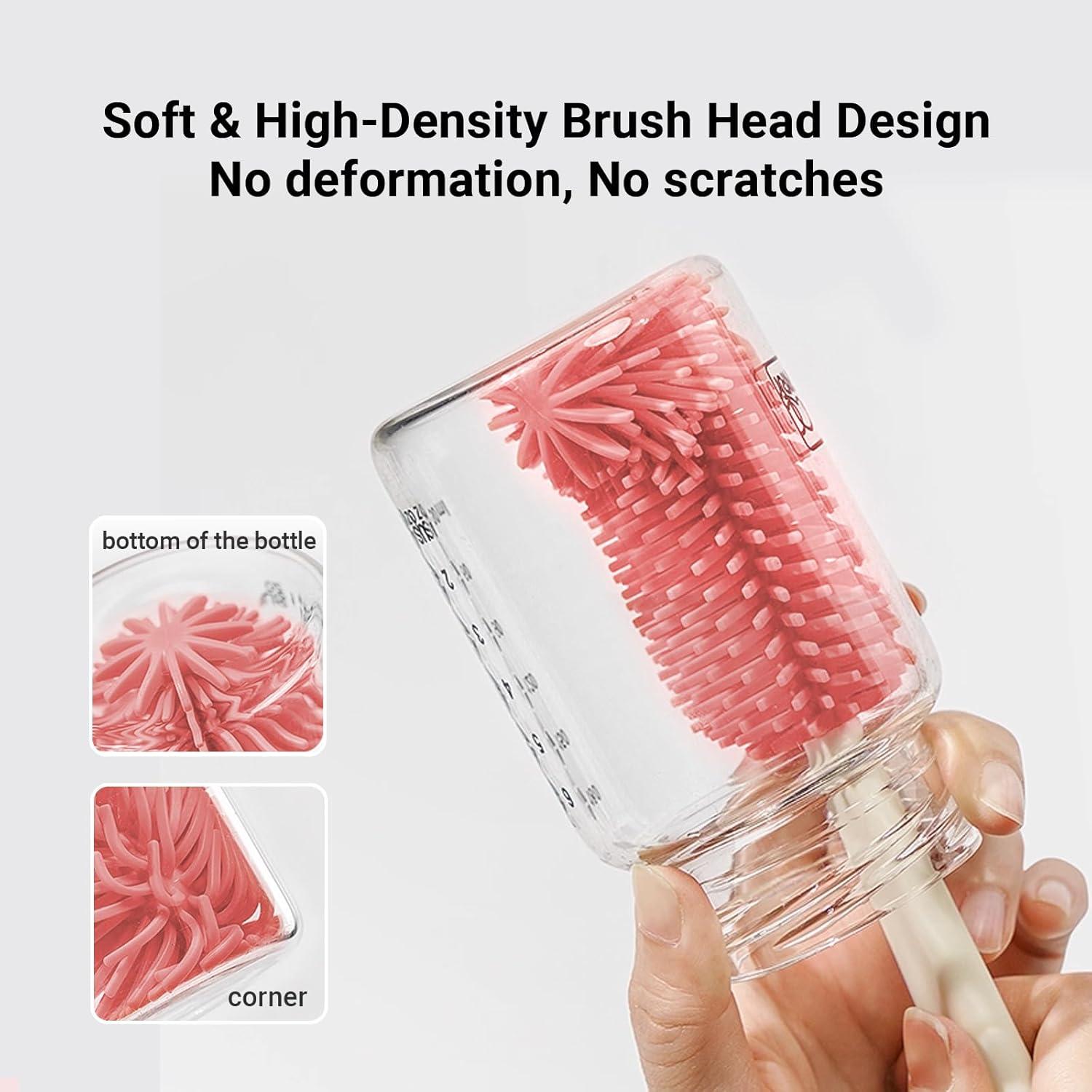 Set de Cepillos Limpiadores de Biberones 7 en 1 AYNMER - Rosa Coral