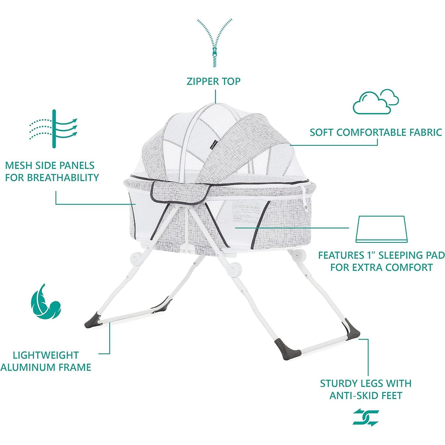 Cuna portátil Dream On Me Karley Plus, ligera y compacta