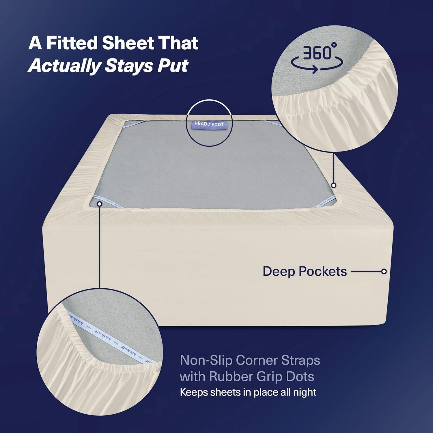 Sábana Ajustable Individual Kickoff de Viscosa de Bambú 99x191 cm