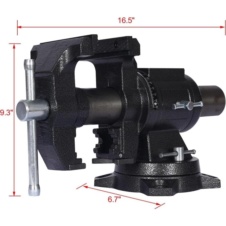 Morsa de Banco Rotativa Homonova 5" con Base Giratoria 360°
