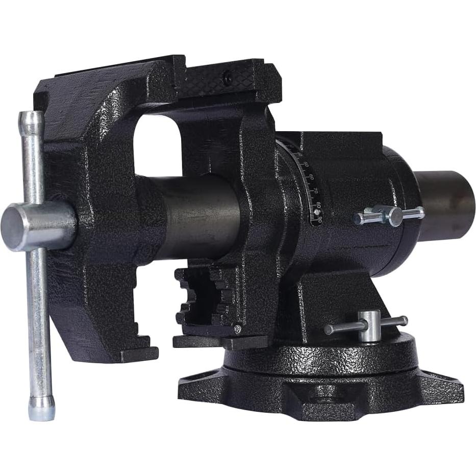 Morsa de Banco Rotativa Homonova 5" con Base Giratoria 360°