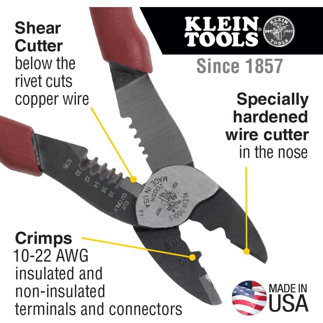 Cortador Crimpador Desforrador Klein Tools 2005N 10-18 AWG