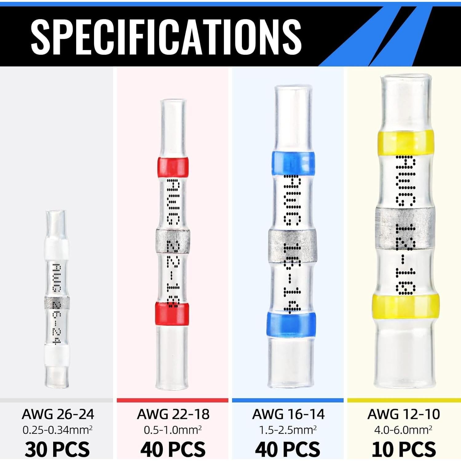 Kit de 120 Conectores de Cable Aislados Sopoby - Impermeables