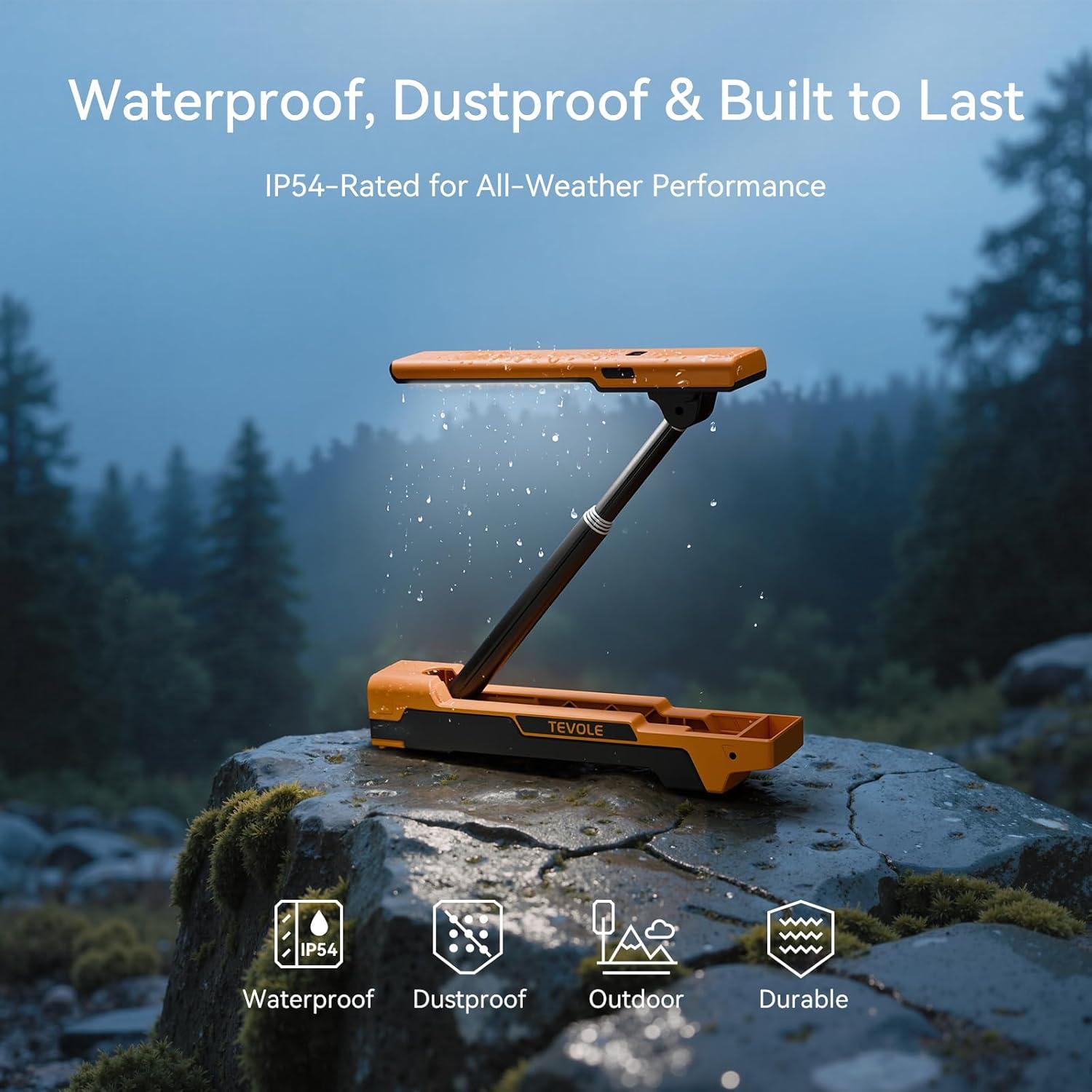 Luz de Trabajo LED TEVOLE 1500LM con Soporte Trípode Plegable