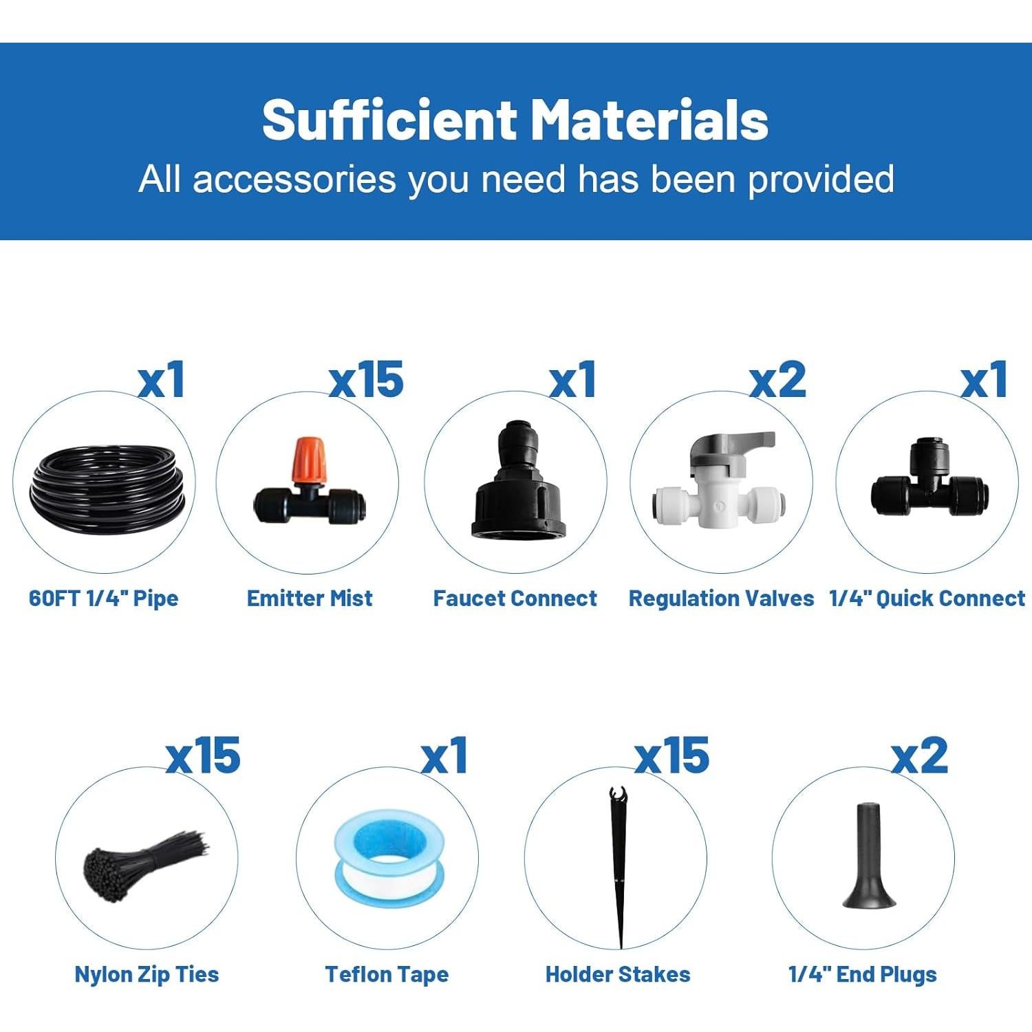 Sistema de Riego por Goteo 18.3M POCKET PANDA con Conectores Rápidos