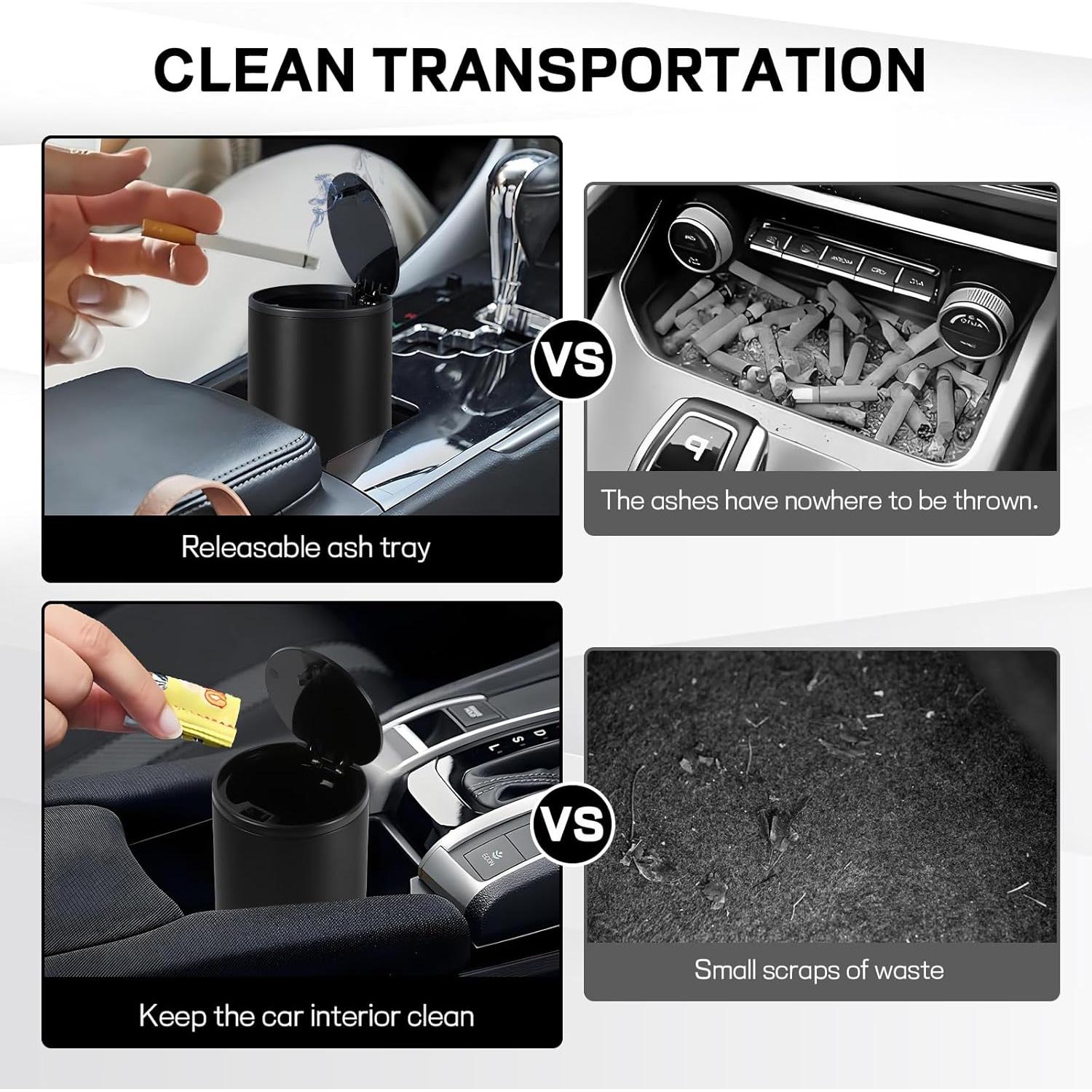 Basurero Portátil para Auto Hovom Mini, A Prueba de Fugas, Negro