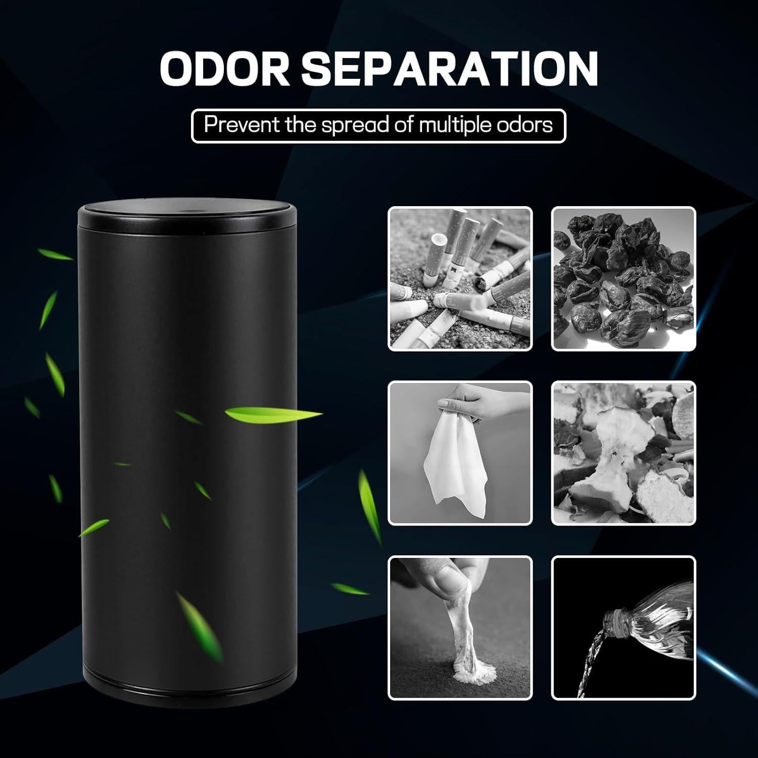 Basurero Portátil para Auto Hovom Mini, A Prueba de Fugas, Negro