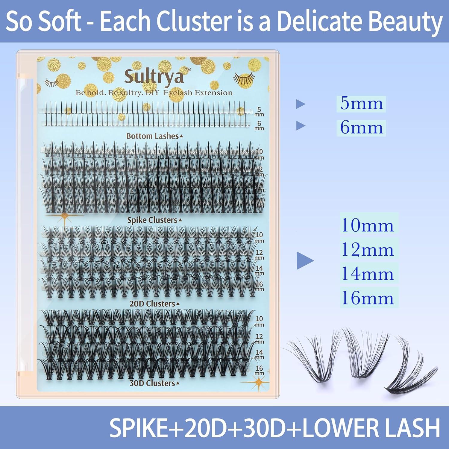 Extensiones de Pestañas Sultrya 20D 30D Inferiores 10-16mm