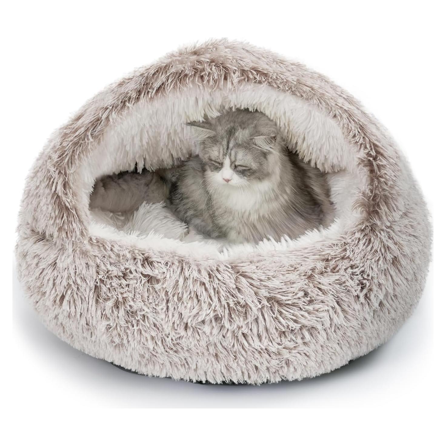 Cama para Gatos CATISM con Capucha, Nido Calmante 53cm