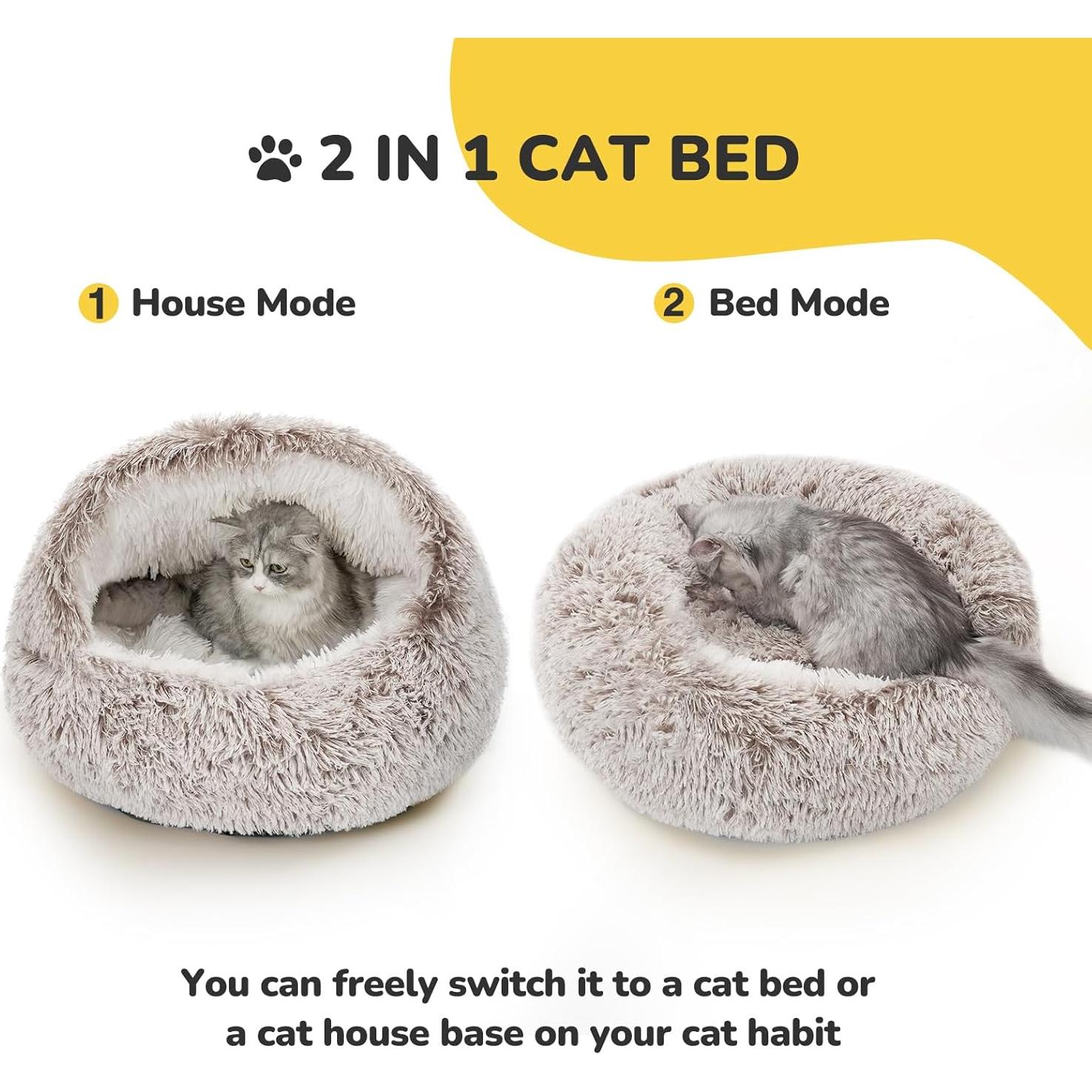 Cama para Gatos CATISM con Capucha, Nido Calmante 53cm