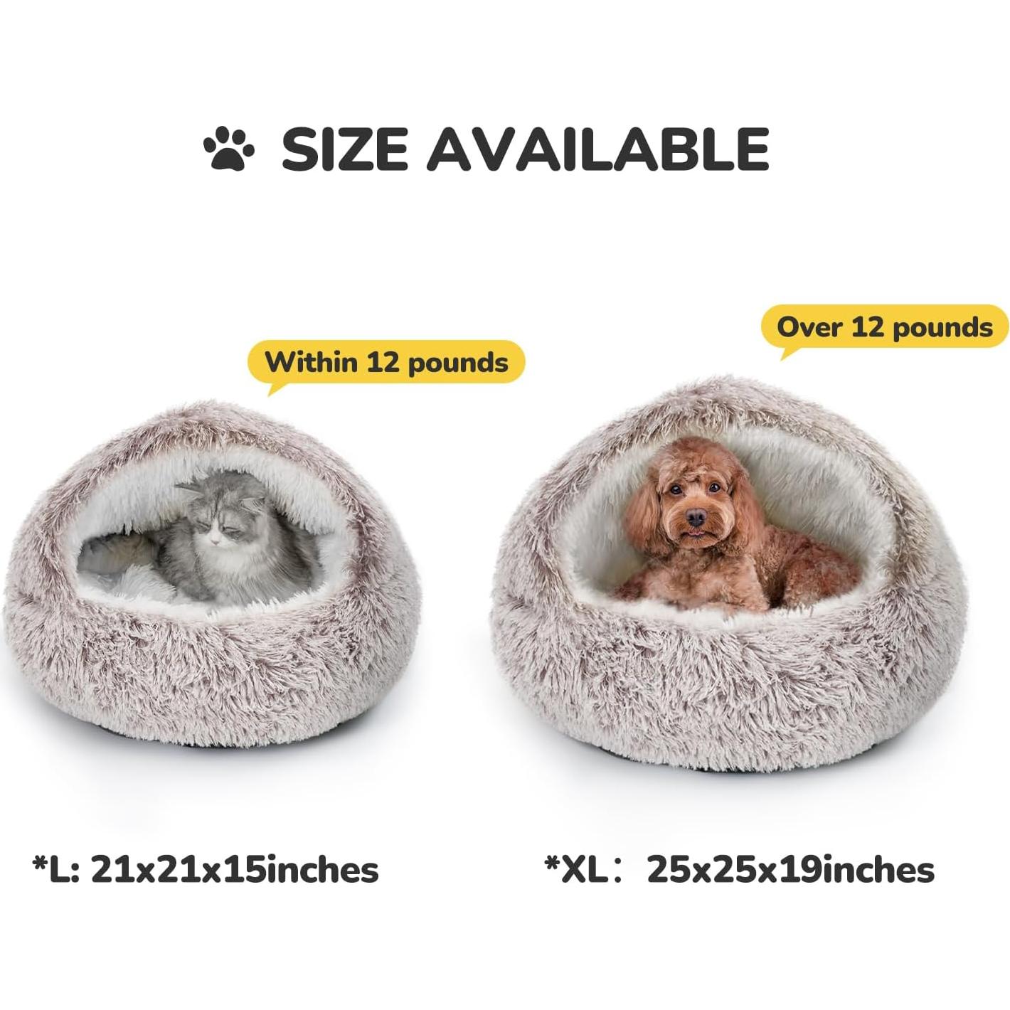 Cama para Gatos CATISM con Capucha, Nido Calmante 53cm