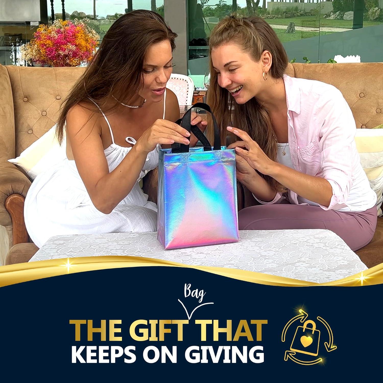 Bolsas de Regalo Reutilizables Nush Nush Gradiente Aqua-Rosa - Set 12