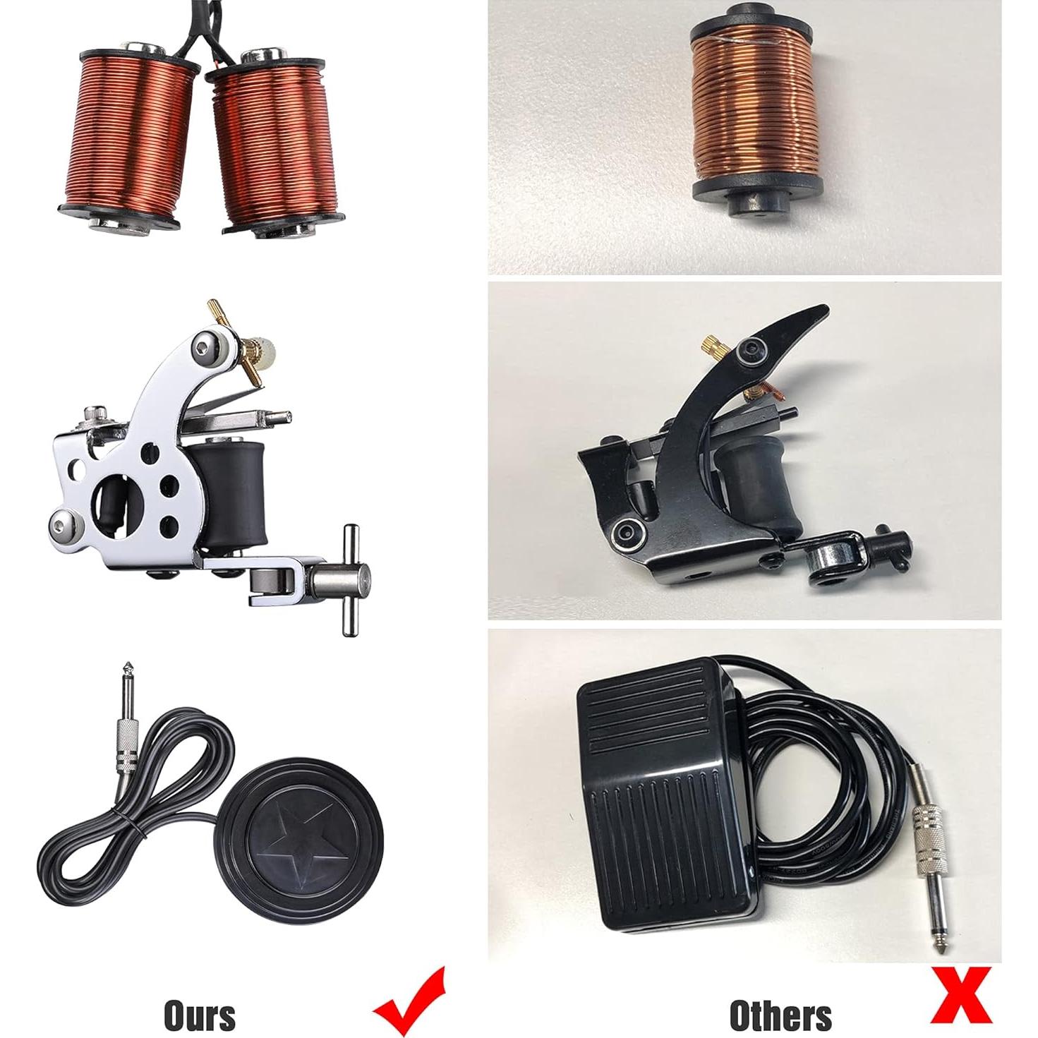 Kit Completo de Tatuaje AW - 2 Máquinas, 4 Tintas, 5 Agujas