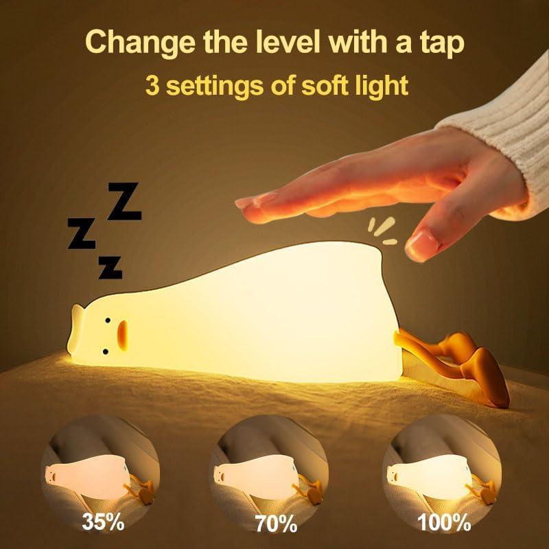 Lámpara Nocturna Pato Aplastable Kibbidea Silicona Recargable