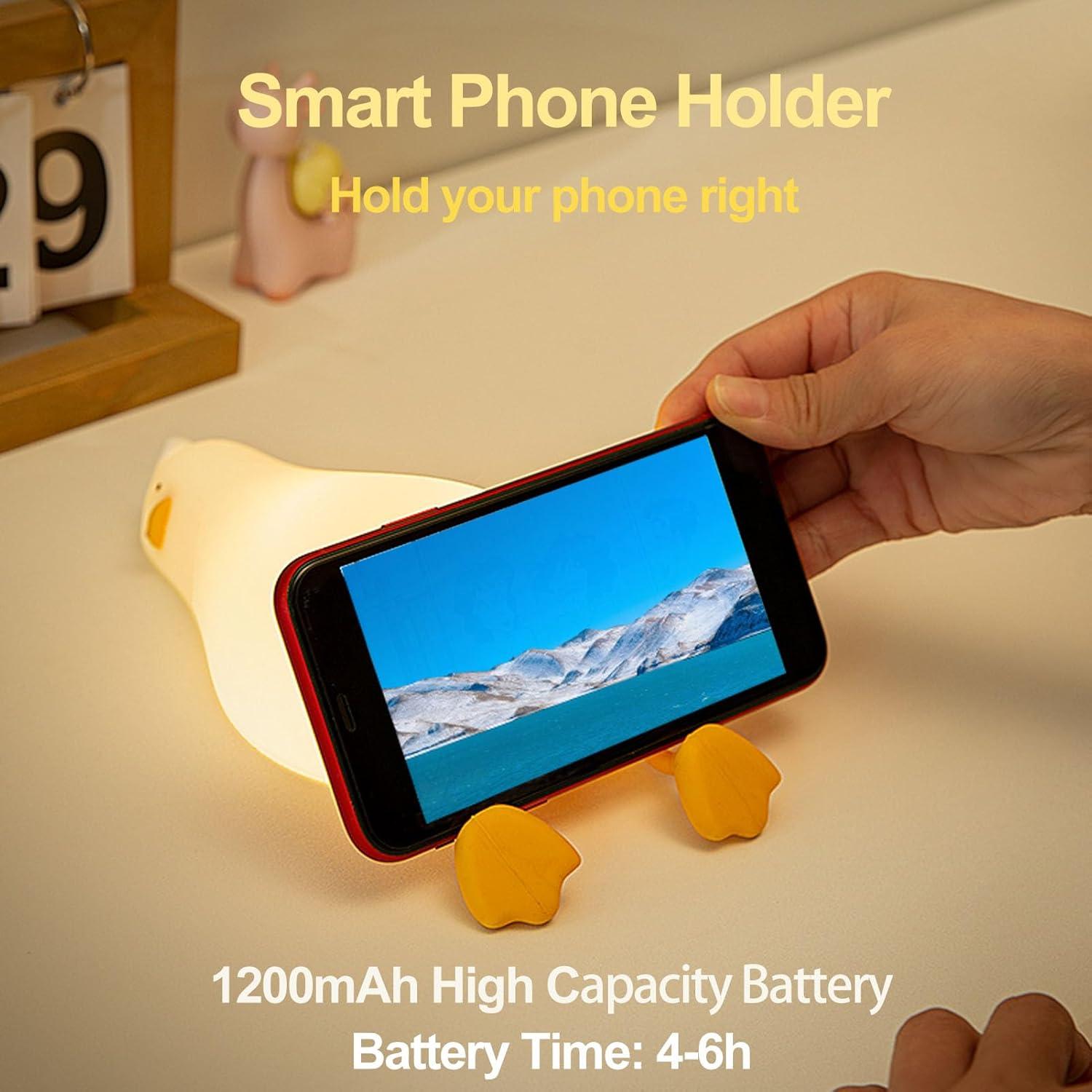 Lámpara Nocturna Pato Aplastable Kibbidea Silicona Recargable