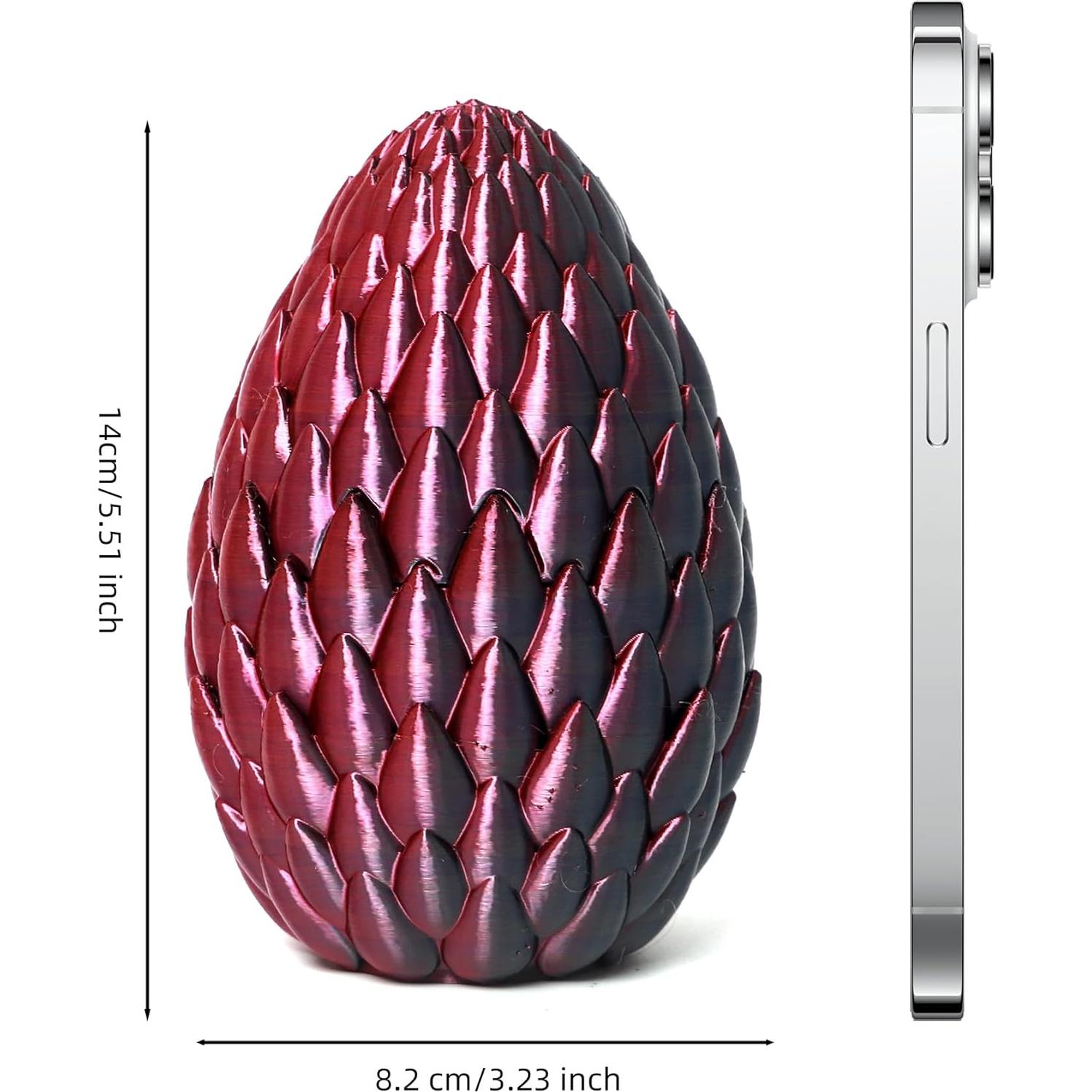 Huevo de Dragón Volador 3D Flavery - Mezcla Negra y Roja - 23 cm