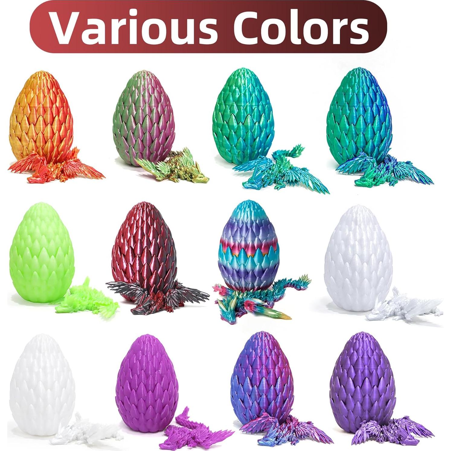 Huevo de Dragón Volador 3D Flavery - Mezcla Negra y Roja - 23 cm