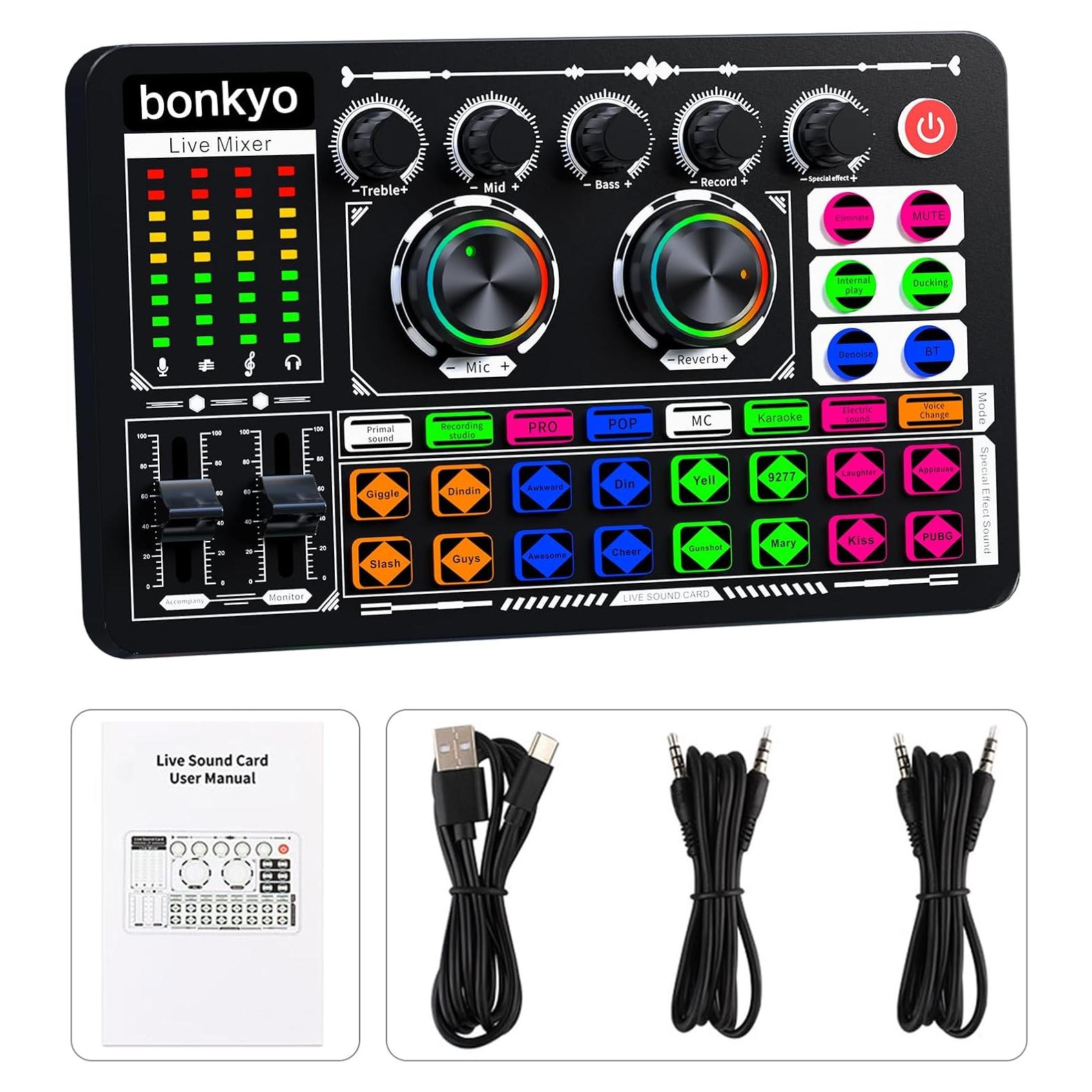 Mezclador de Audio Profesional F999 para Streaming y Podcasting