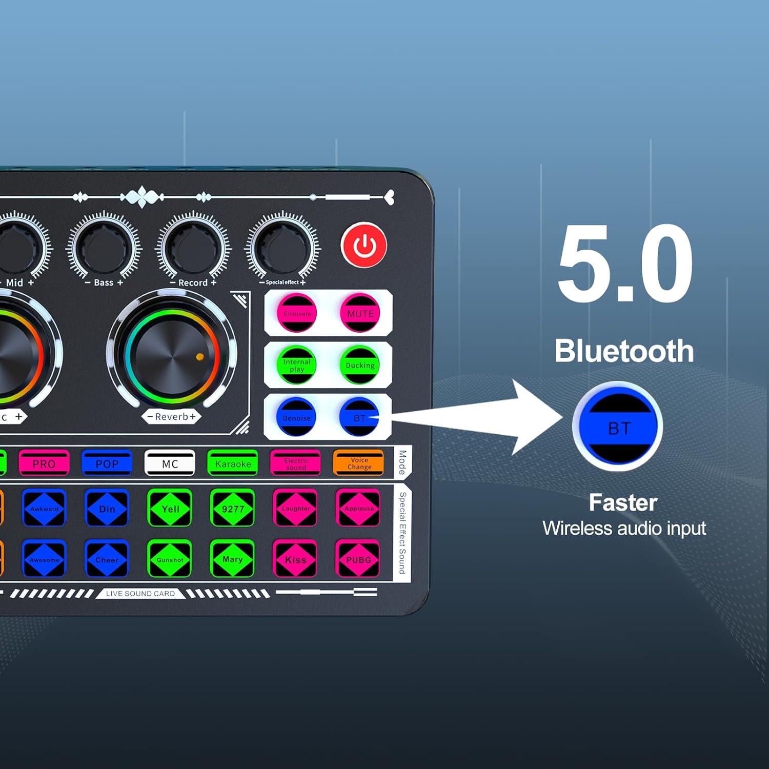 Mezclador de Audio Profesional F999 para Streaming y Podcasting