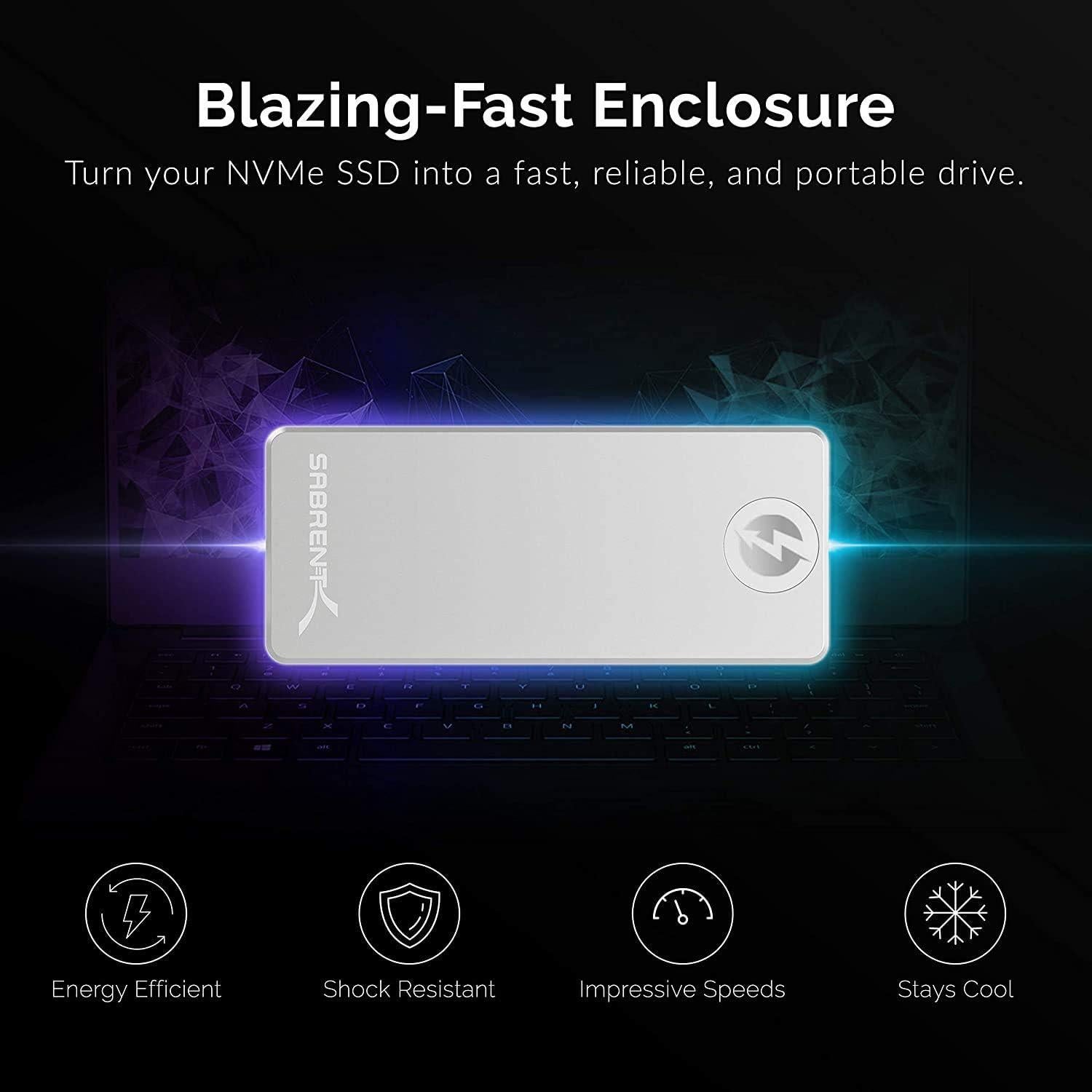 Caja Aluminio Sabrent M.2 NVMe Thunderbolt 3 Sin Herramientas