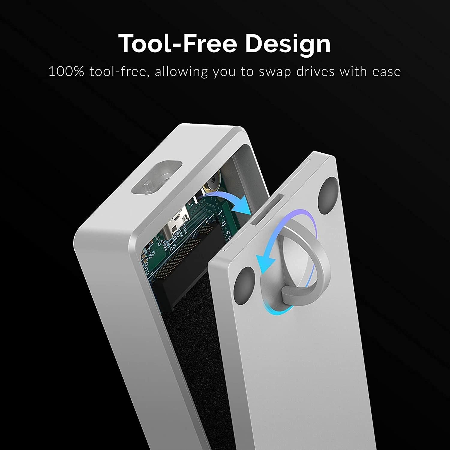 Caja Aluminio Sabrent M.2 NVMe Thunderbolt 3 Sin Herramientas