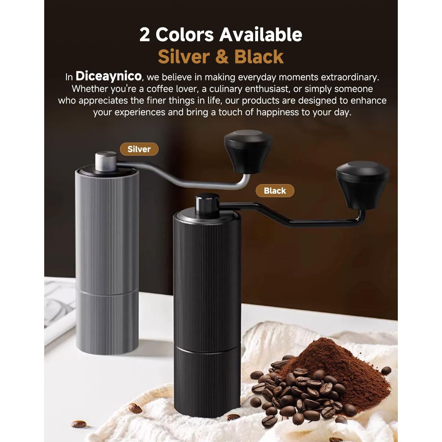 Molino de Café Manual Diceaynico GK133CA - Acero Inoxidable 420