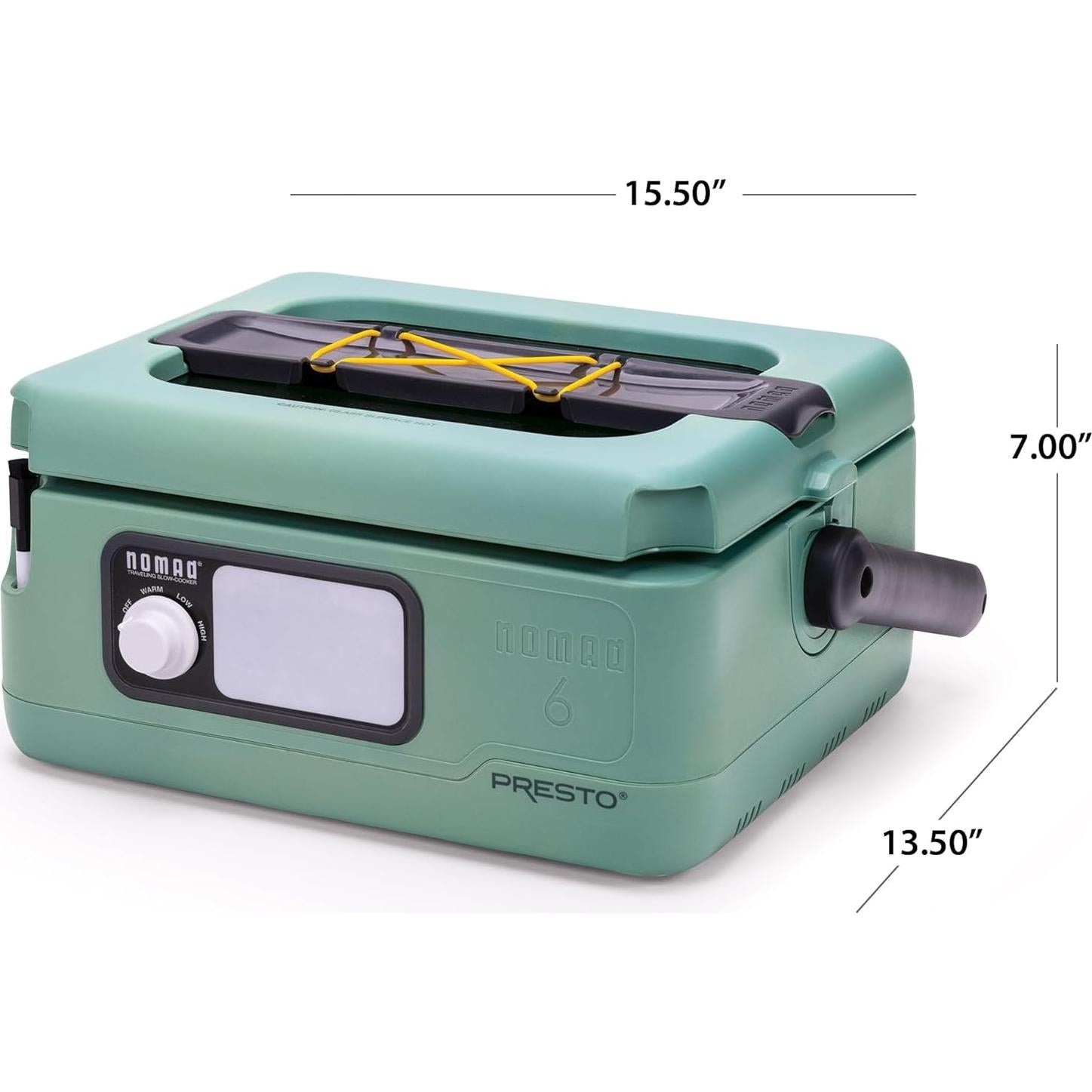 Olla de Cocción Lenta Presto 06016 6 Cuartos Verde para Viajar