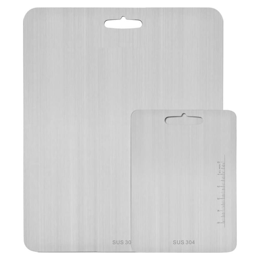 Tabla de Cortar Extra Grande Atmama Acero Inoxidable 304 2 Piezas