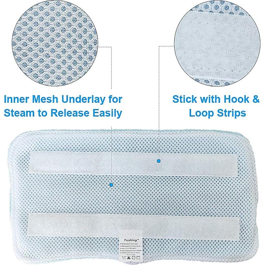 Almohadillas de Vapor Fushing 7 Pcs Microfibra Lavables Azul