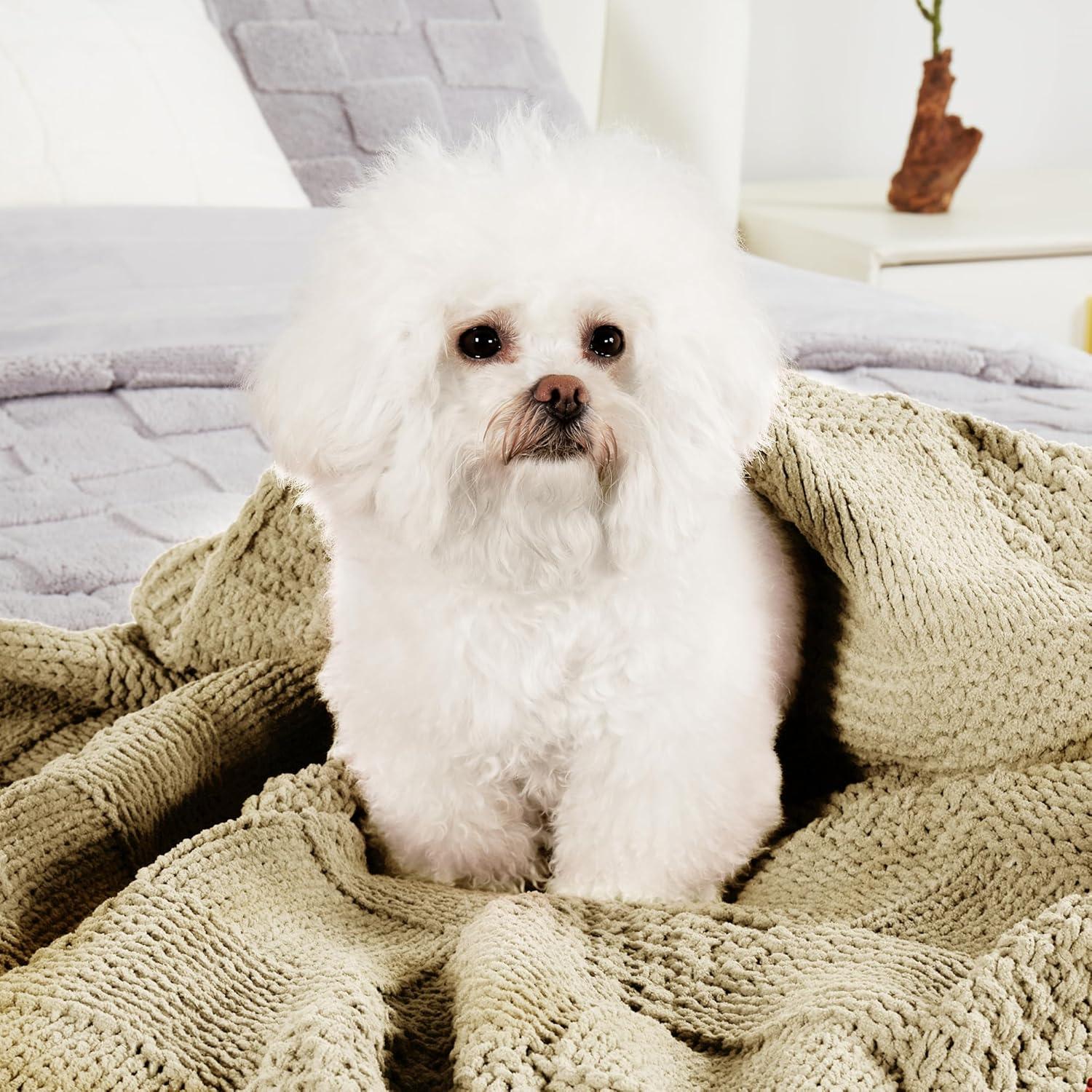 Manta de Chenille Beige a Cuadros Amélie Home 127x152cm