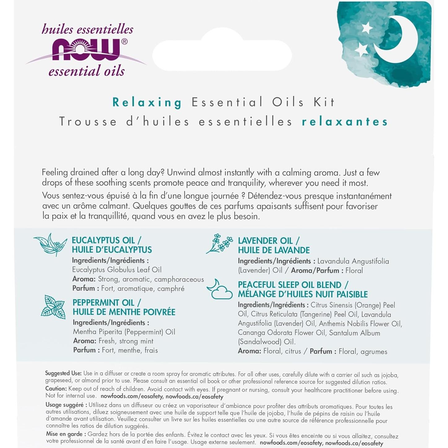 Kit de Aceites Esenciales Relajantes Now Foods 38.4 mL