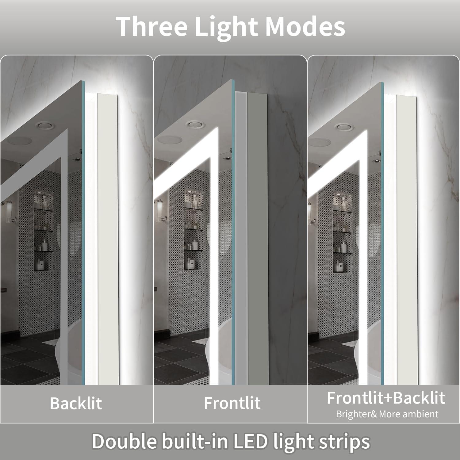 Espejo LED SHUAFA 61x91 cm Retroiluminado y Anti-vaho