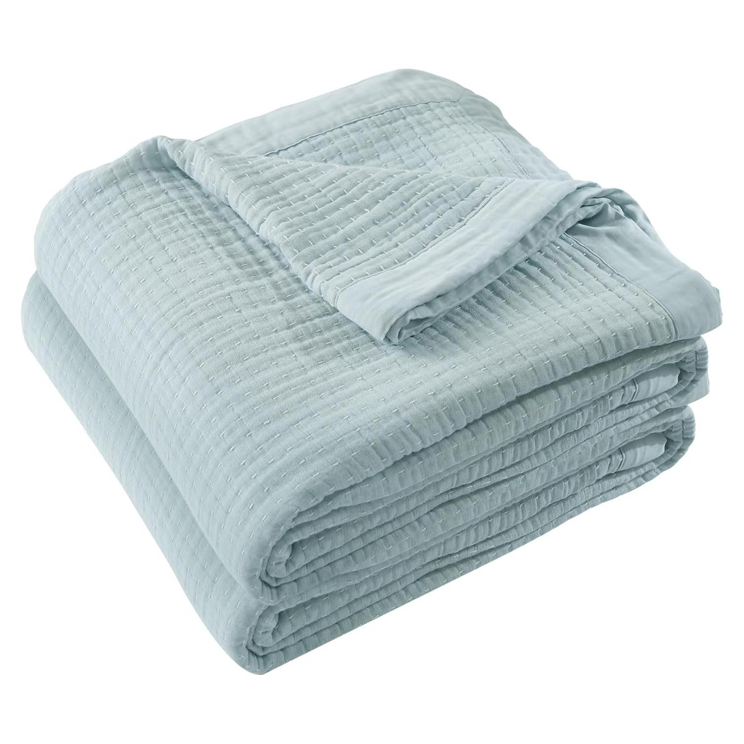 Manta de Muselina de Algodón DELIGHT HOME 127x152 cm Azul