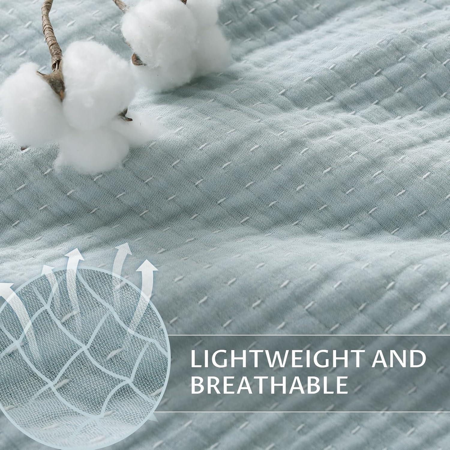 Manta de Muselina de Algodón DELIGHT HOME 127x152 cm Azul