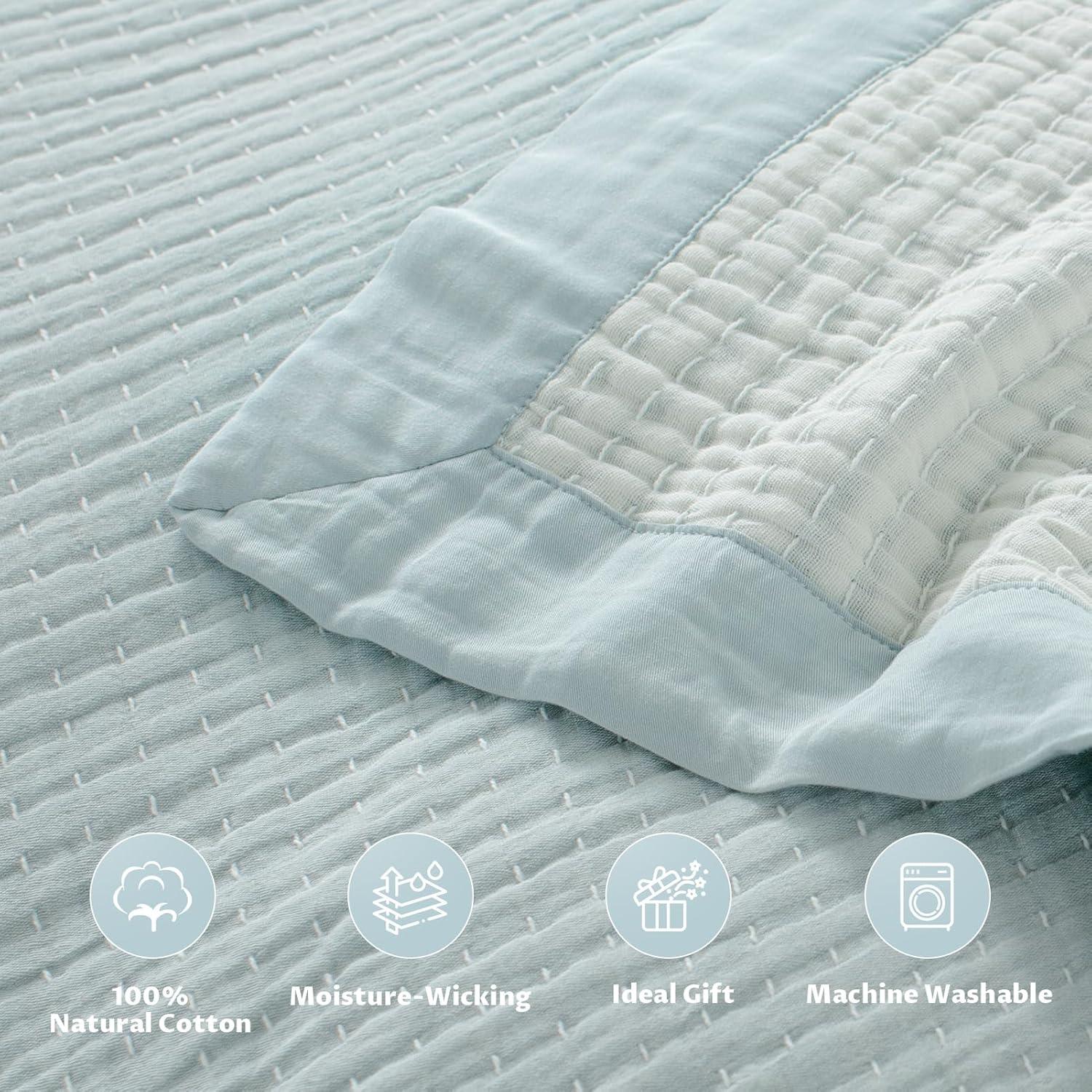 Manta de Muselina de Algodón DELIGHT HOME 127x152 cm Azul