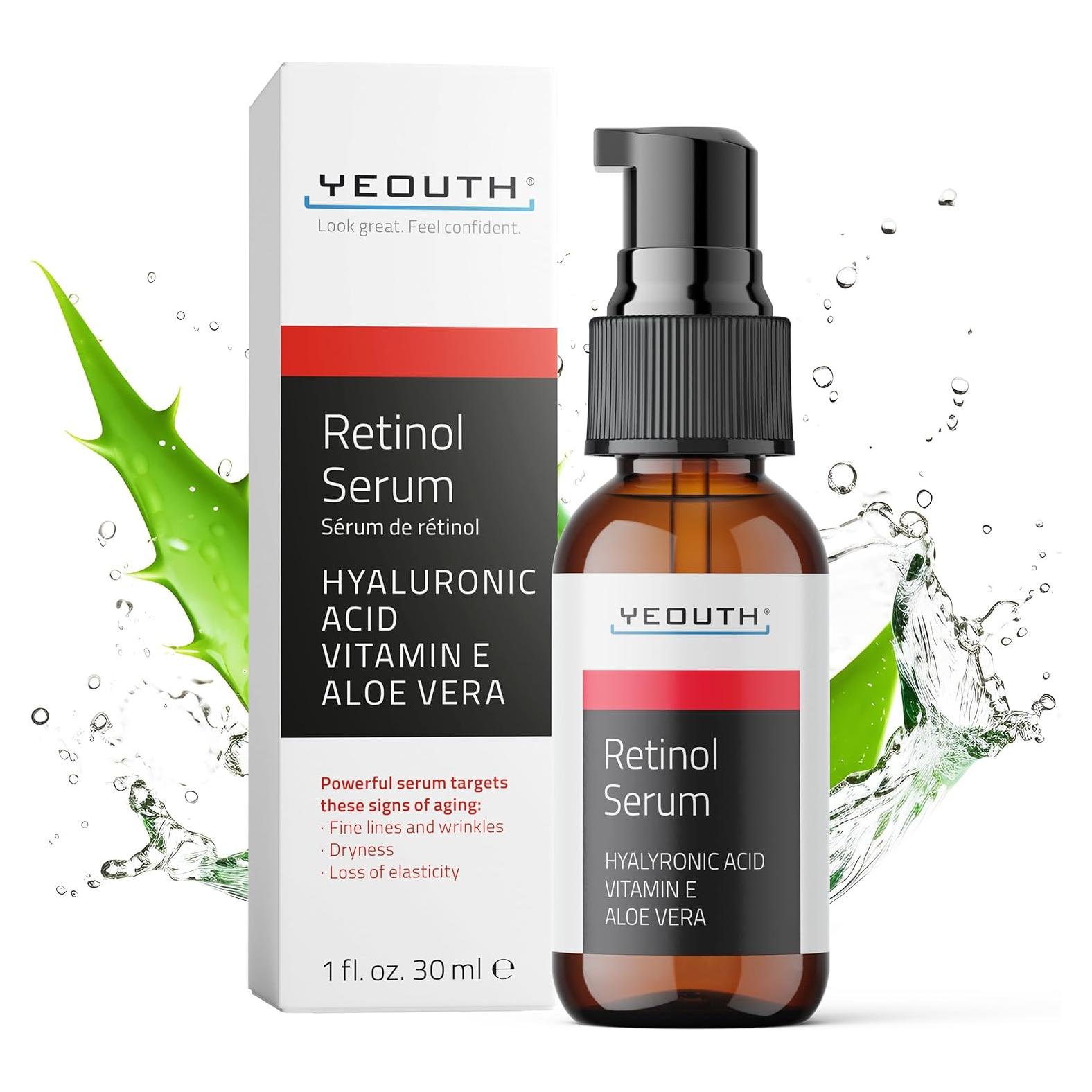 Suero de Retinol YEOUTH 29.57ml con Ácido Hialurónico y Vitamina E