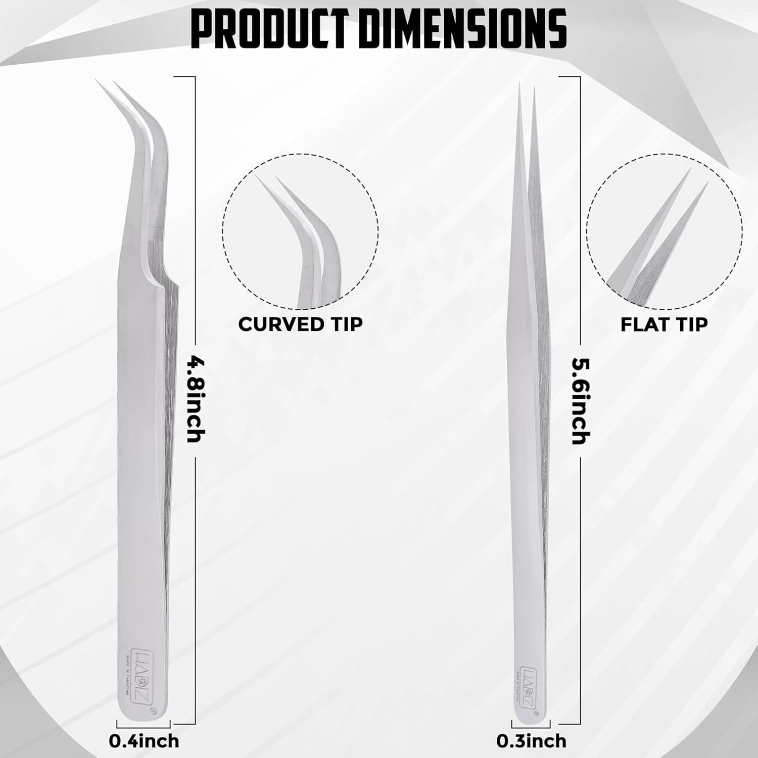 Pinzas de Precisión HADIZ de Acero Inoxidable - 2 Piezas