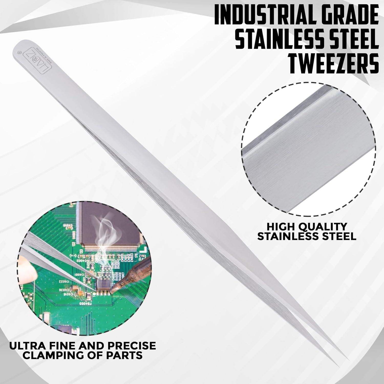 Pinzas de Precisión HADIZ de Acero Inoxidable - 2 Piezas