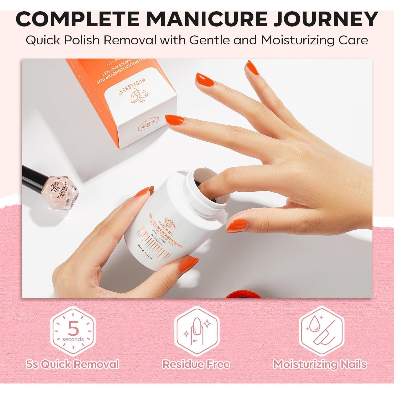 modelones Nude Nail Polish Set 6 Colors, Pink Glitter Quick Dry Mini Nail Lacquer Kit DIY Nail Art Manicure Gift for Women Girls