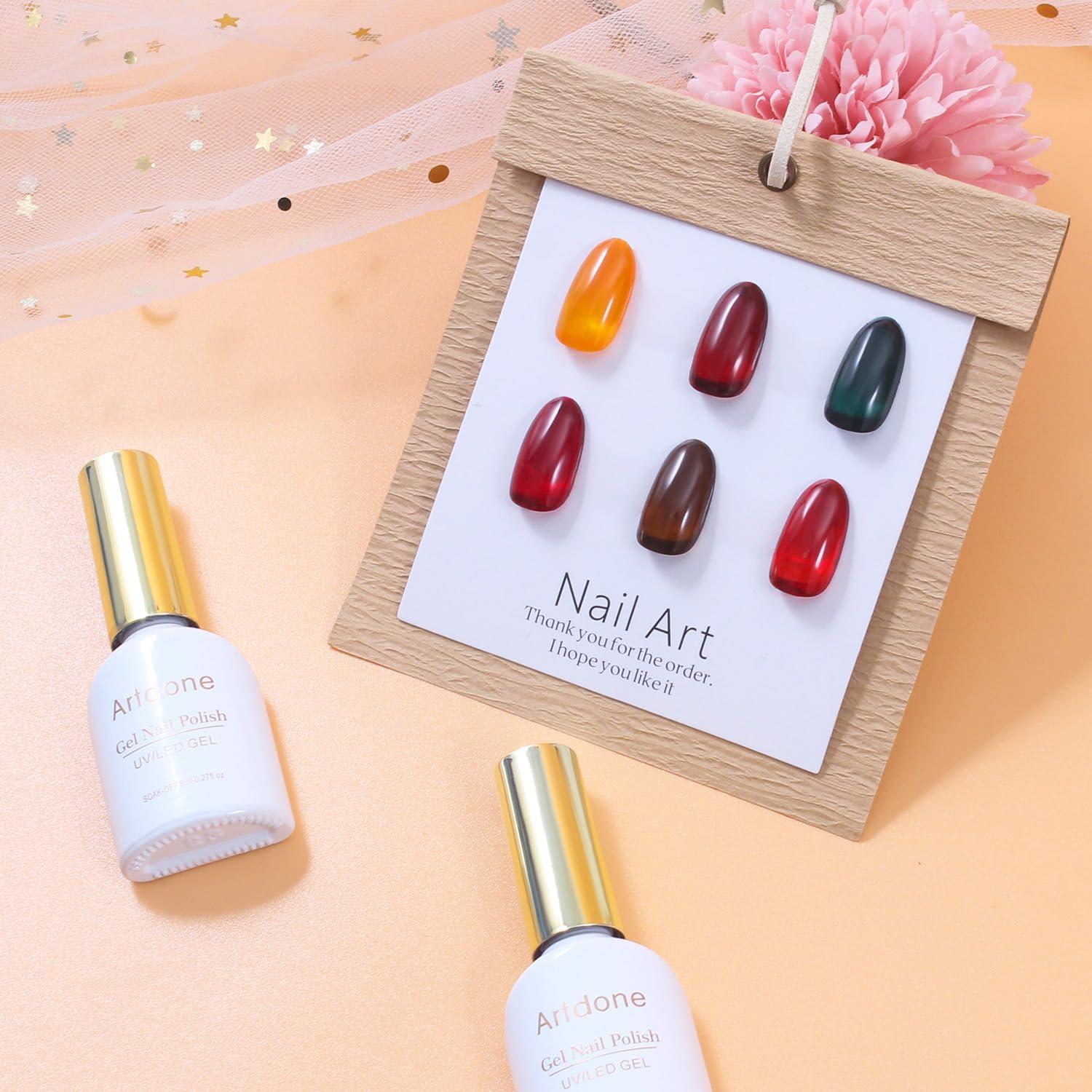 Kit de Esmalte de Uñas Gel Transparente Artdone 6 Colores