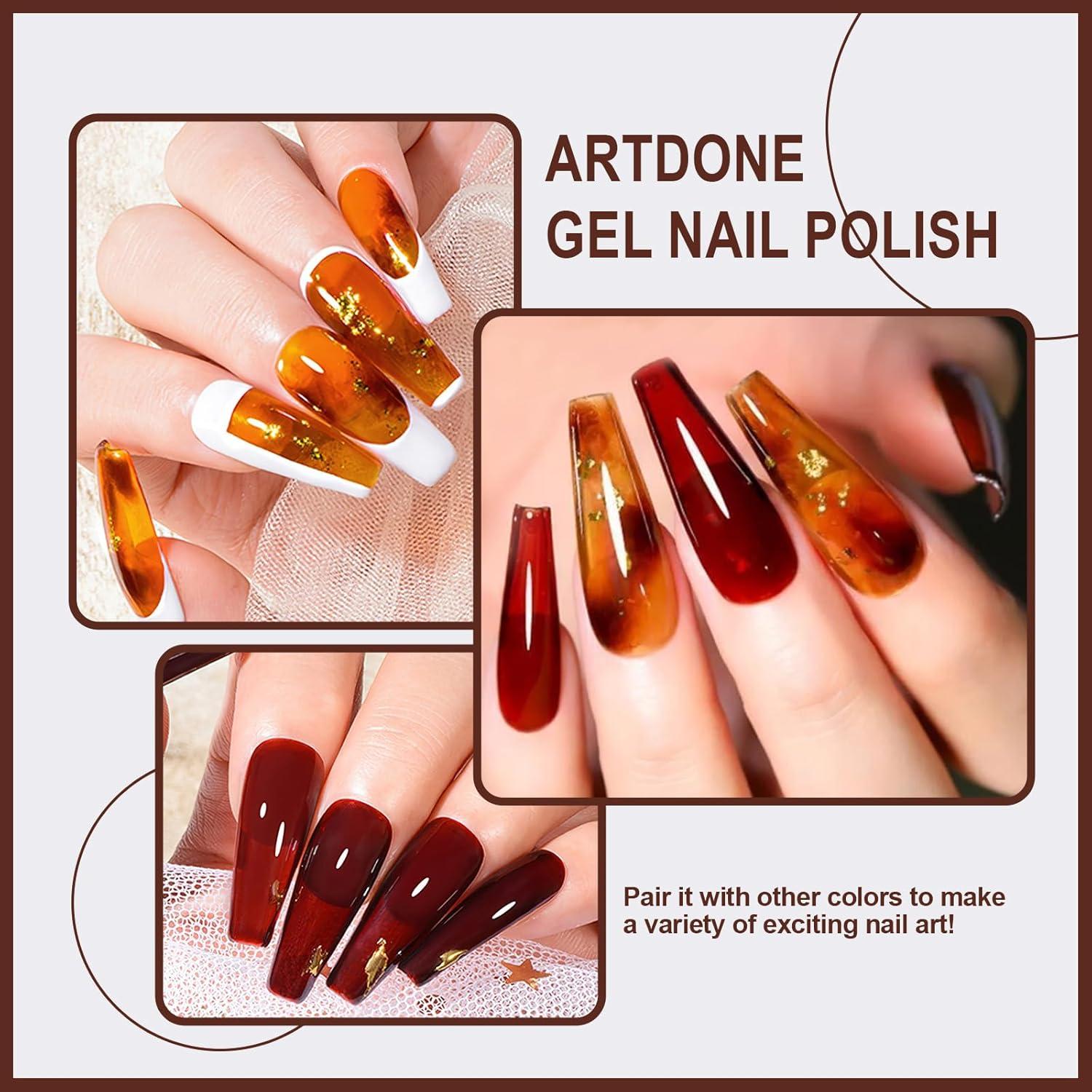 Kit de Esmalte de Uñas Gel Transparente Artdone 6 Colores