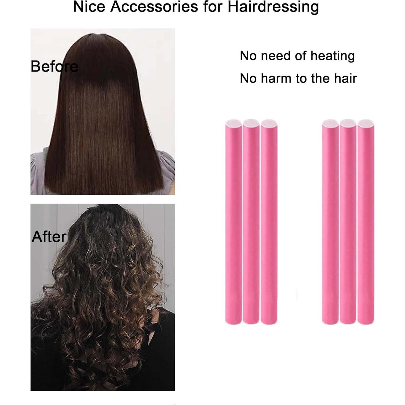 Varillas de Rizado Flexibles Beacharm 30 Piezas Rosa 24 cm