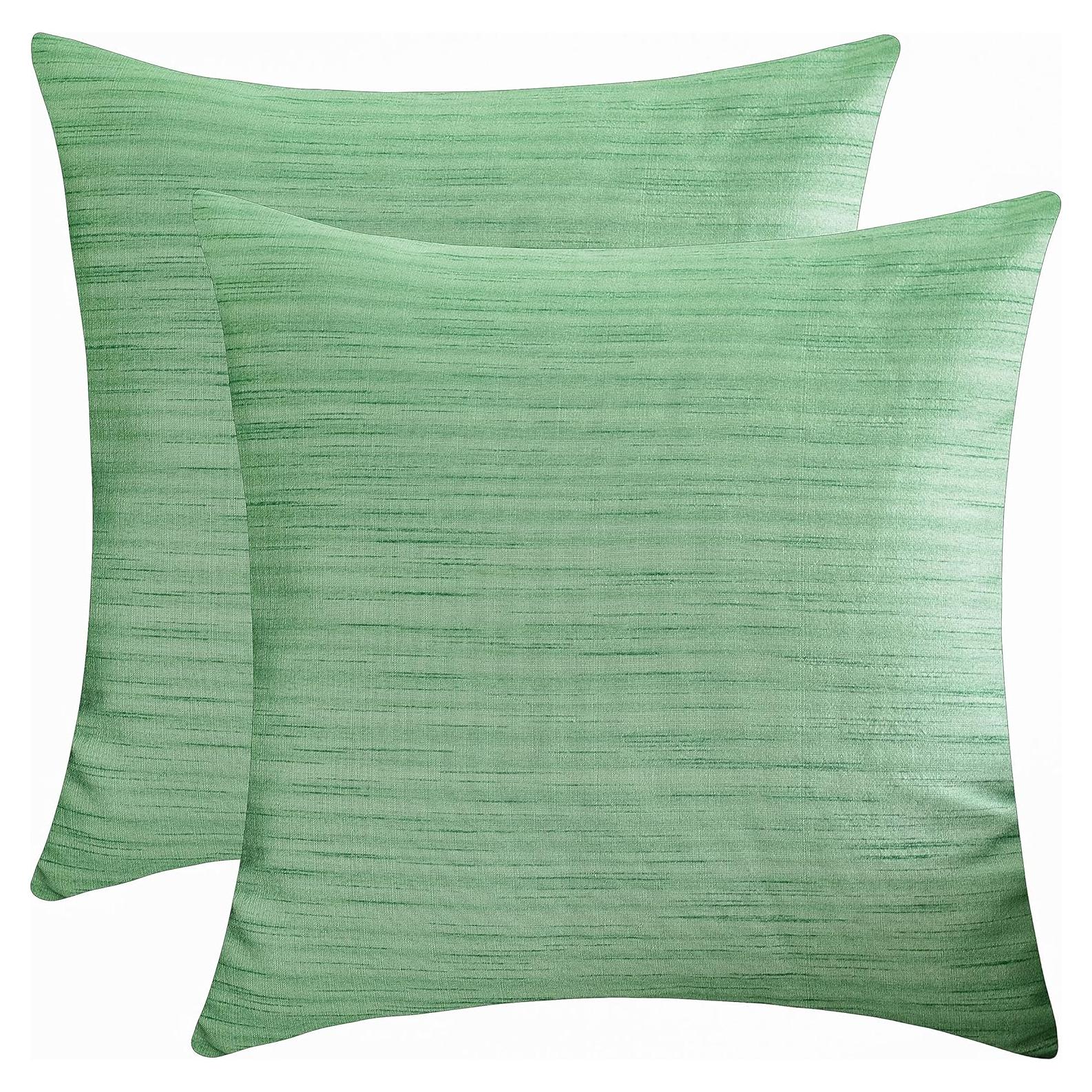 Fundas de Cojín Verde Claro Las Pétalos Blancos 30x30 cm Paquete 2