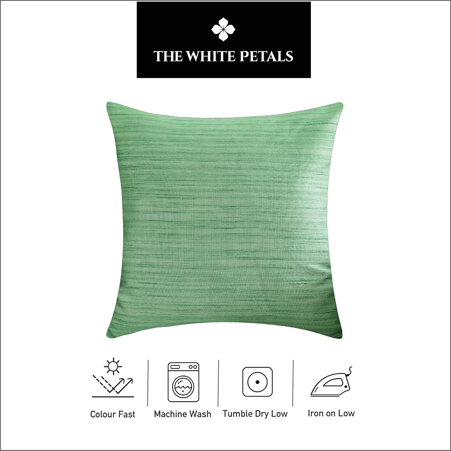 Fundas de Cojín Verde Claro Las Pétalos Blancos 30x30 cm Paquete 2