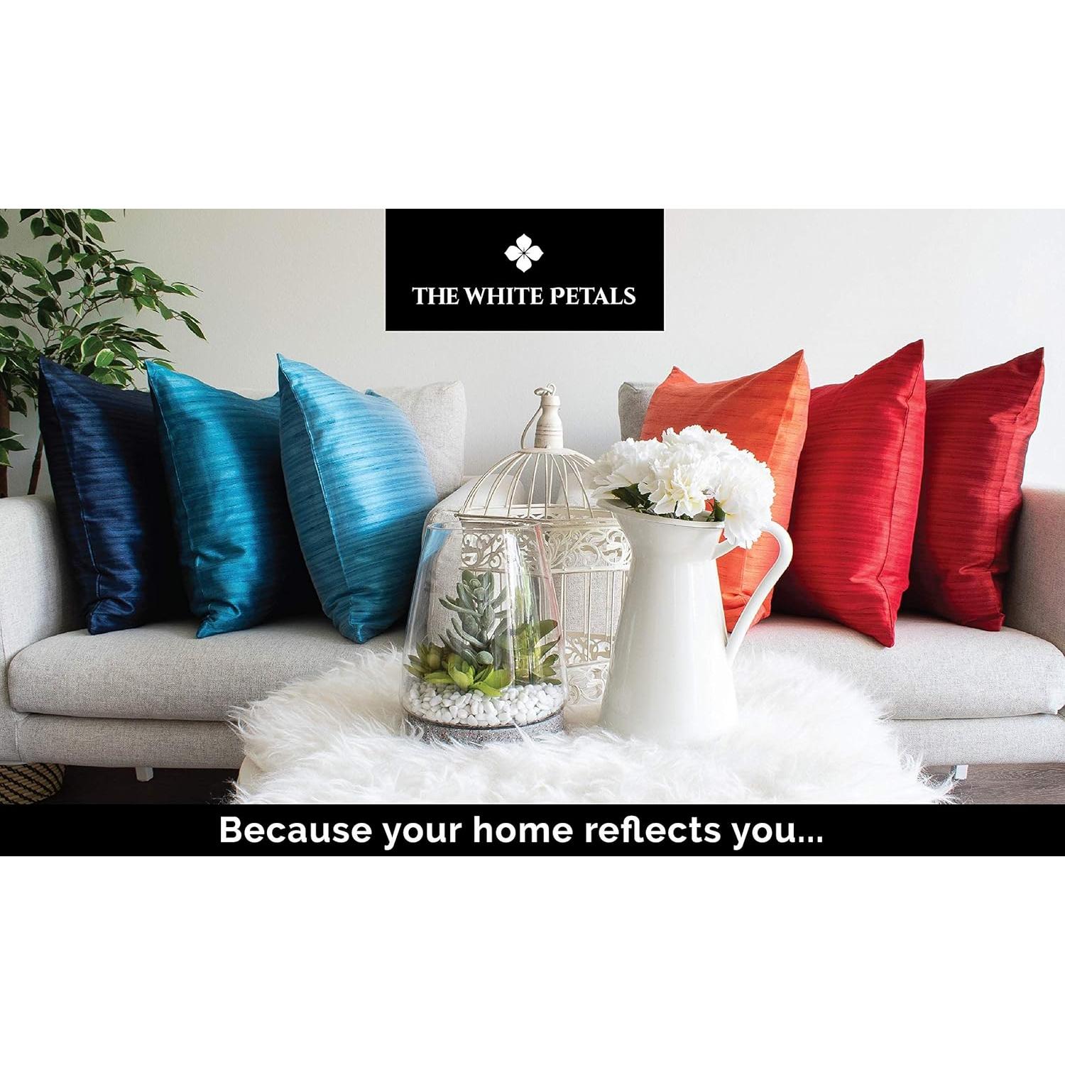 Fundas de Cojín Verde Claro Las Pétalos Blancos 30x30 cm Paquete 2