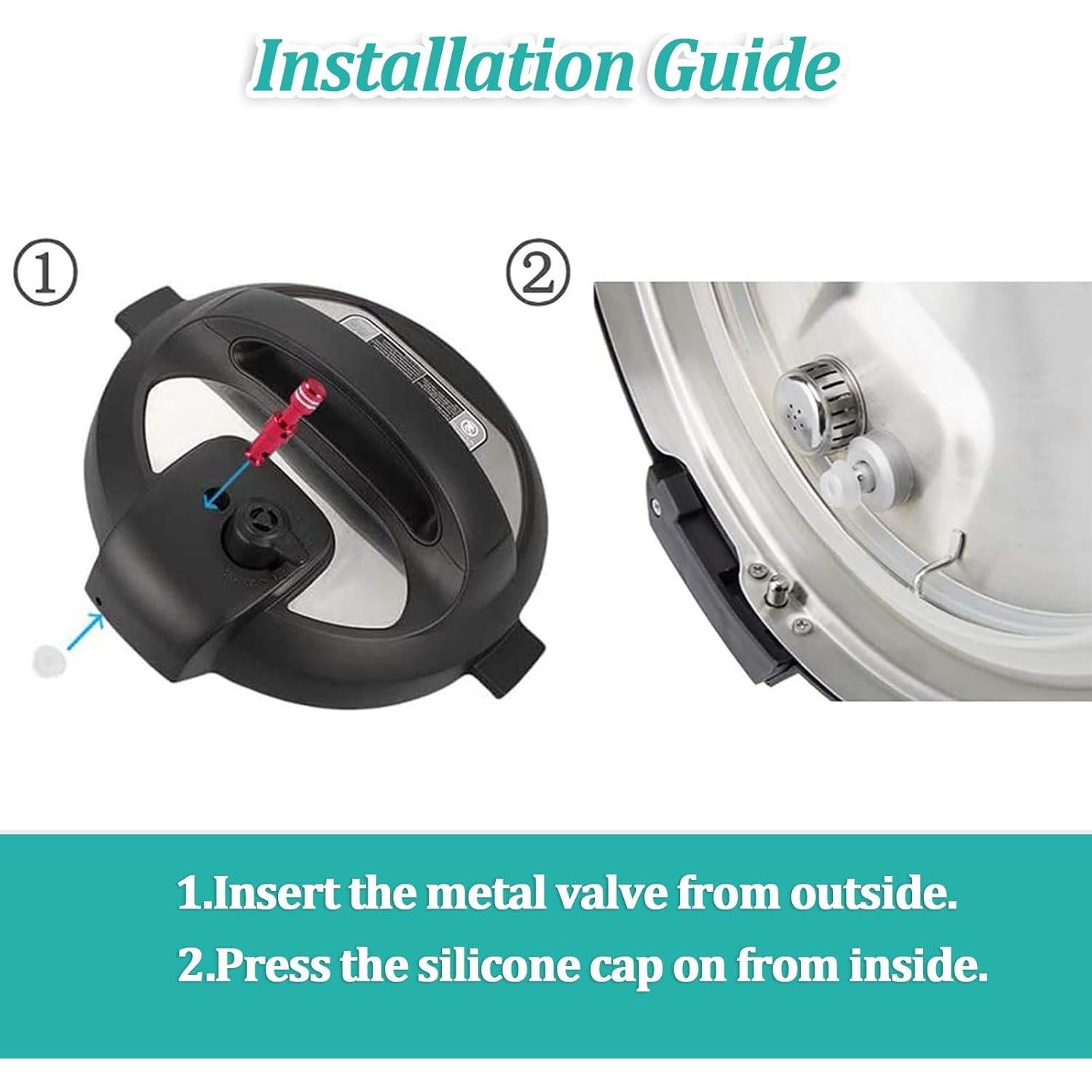 Zylione Válvulas Flotantes y Tapas de Silicona para Olla 8QT