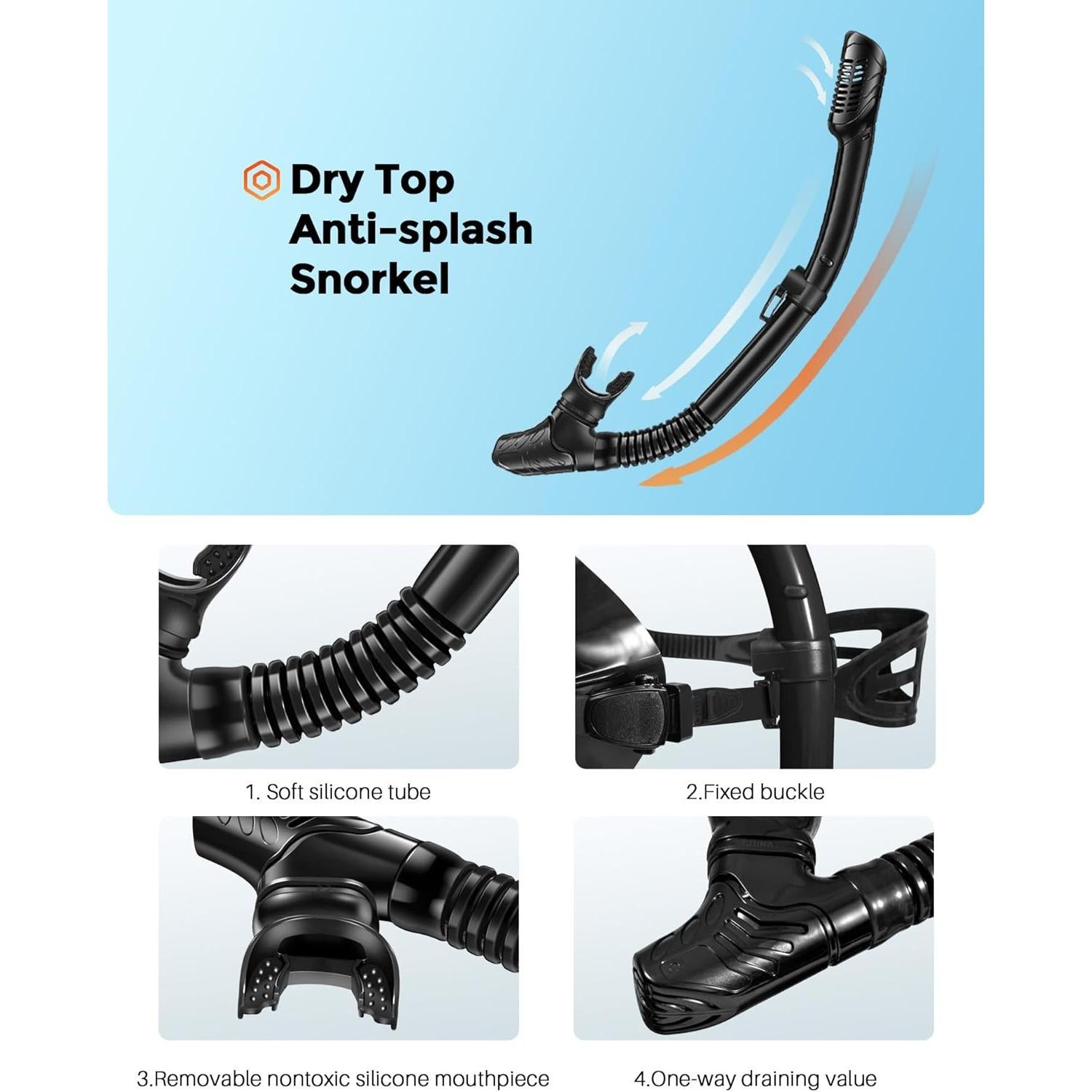 Set de Snorkel Seco CoolystiaDrX para Adultos y Niños