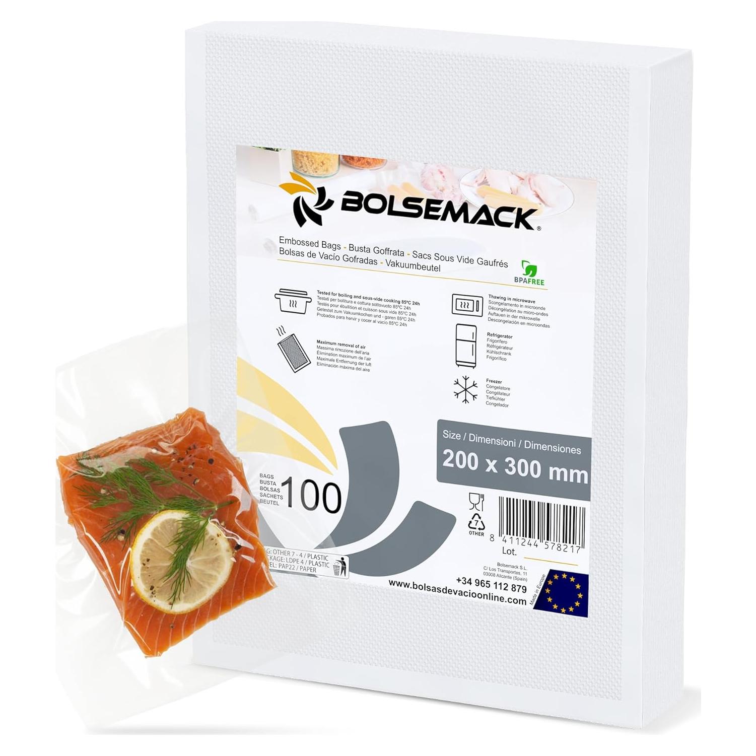 Bolsas de Sellado al Vacío 20x30 cm Bolsemack - 100 Piezas