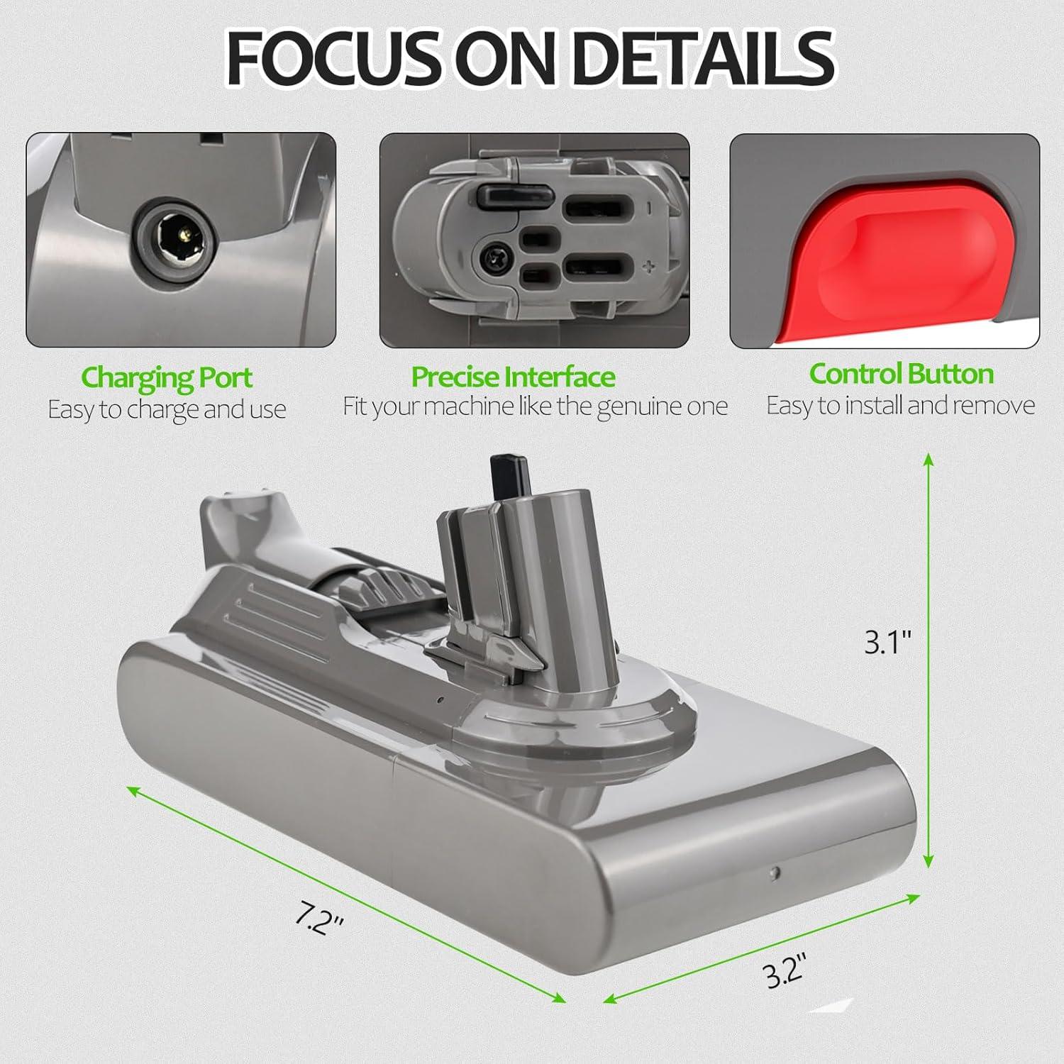 Batería de Reemplazo 25.2V 6.0Ah Xeanerol para Dyson V11