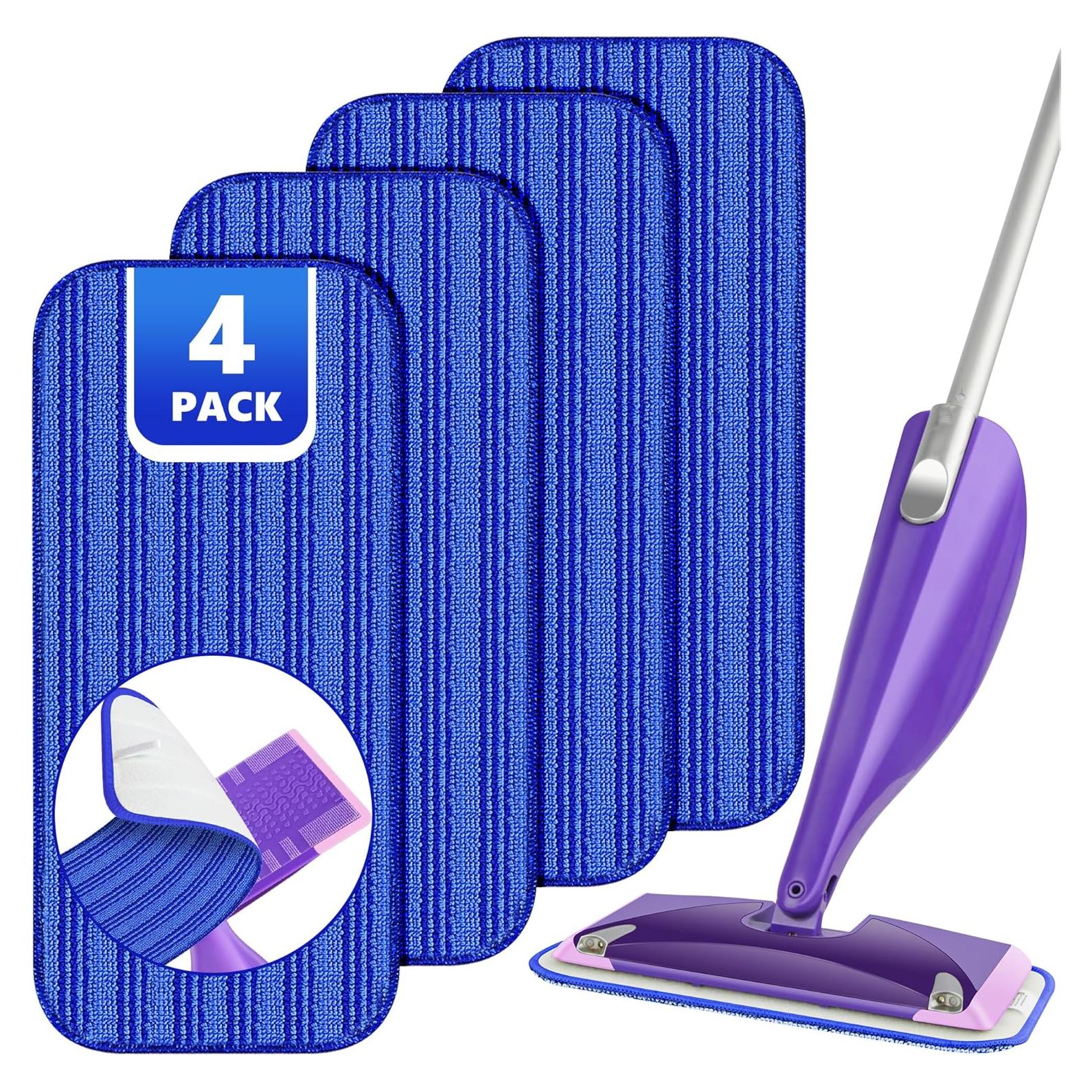 Paños de Mopa Reutilizables TINA&TONY 30 cm Azul - 4 Piezas